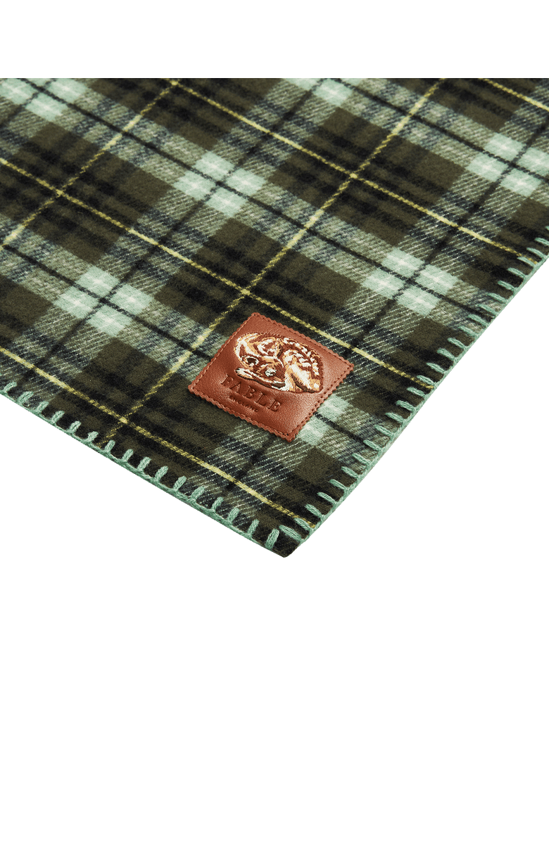 Fable England Green Check Hooded Scarf, Alternate, color, Emerald Green