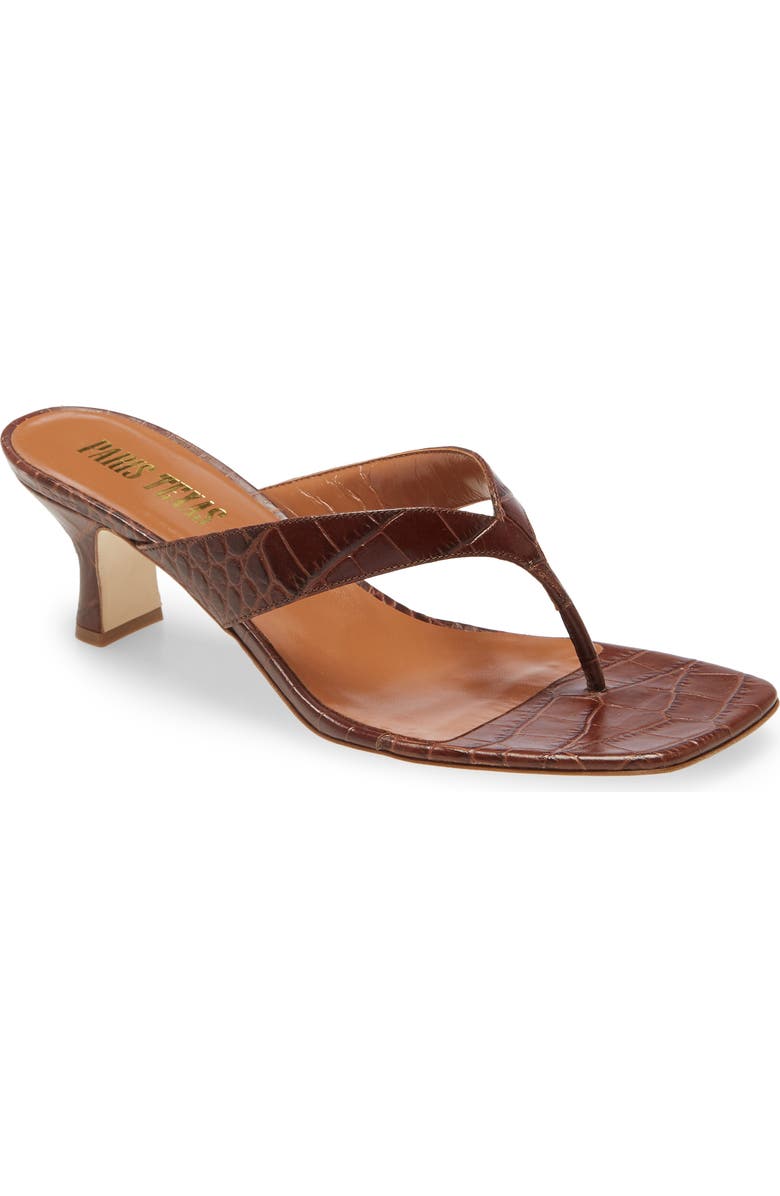 Paris Texas Croc Embossed Sandal, Main, color,