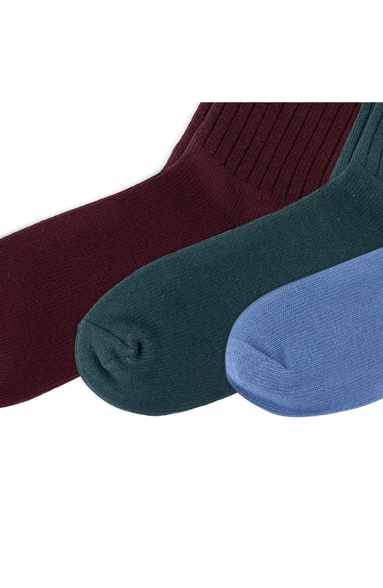 Polo Ralph Lauren Embroidered Bears Assorted 3-Pack Cotton Blend Crew Socks Gift Box, Alternate, color, Wine/ Green/ Blue Assorted