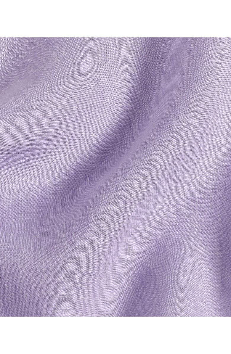 David Donahue Trim Fit Linen Dress Shirt, Alternate, color, Lilac