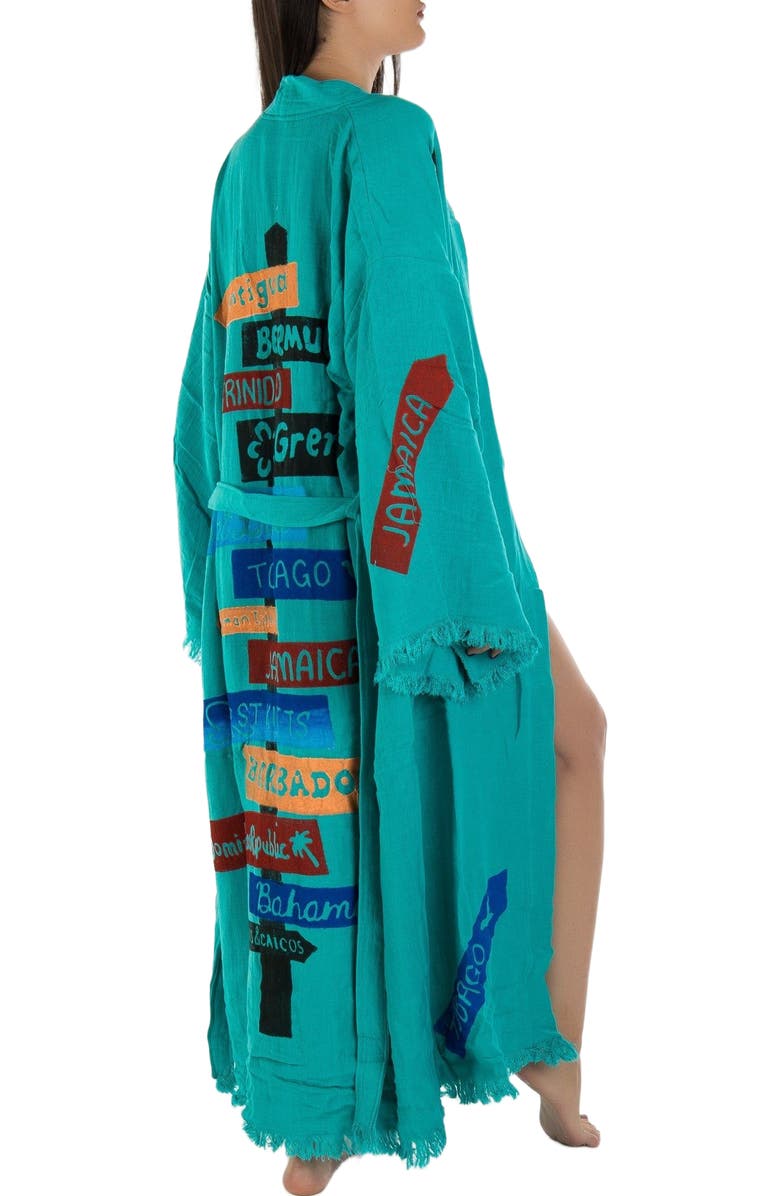 Forever & Always Shoes Arwen - Signage Pattern Handmade Cotton Robe Cover-Up, Alternate, color,