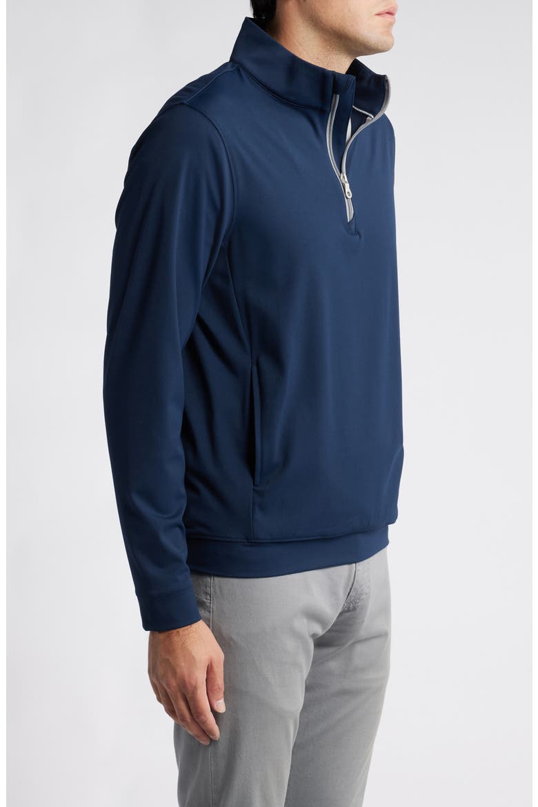 Solid Stretch Quarter Zip Pullover, Alternate, color, NAVY