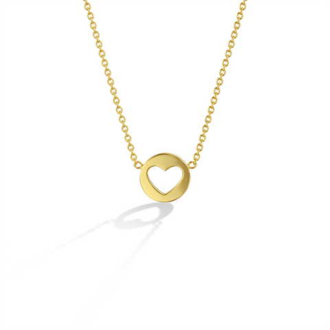 14k Heart Cut Out Girls Necklace