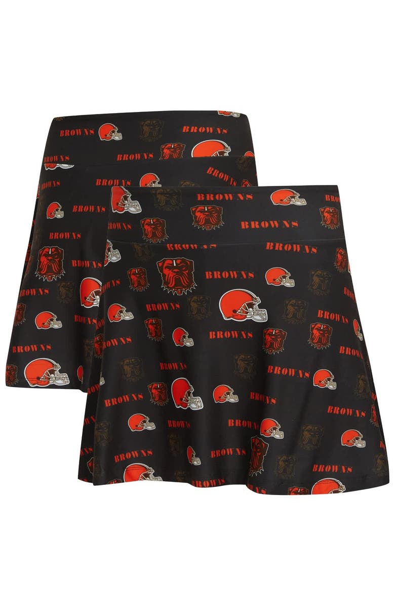 CONCEPTS SPORT Women's Concepts Sport Brown Cleveland Browns Mosaic Allover Print Skort, Main, color, Brown