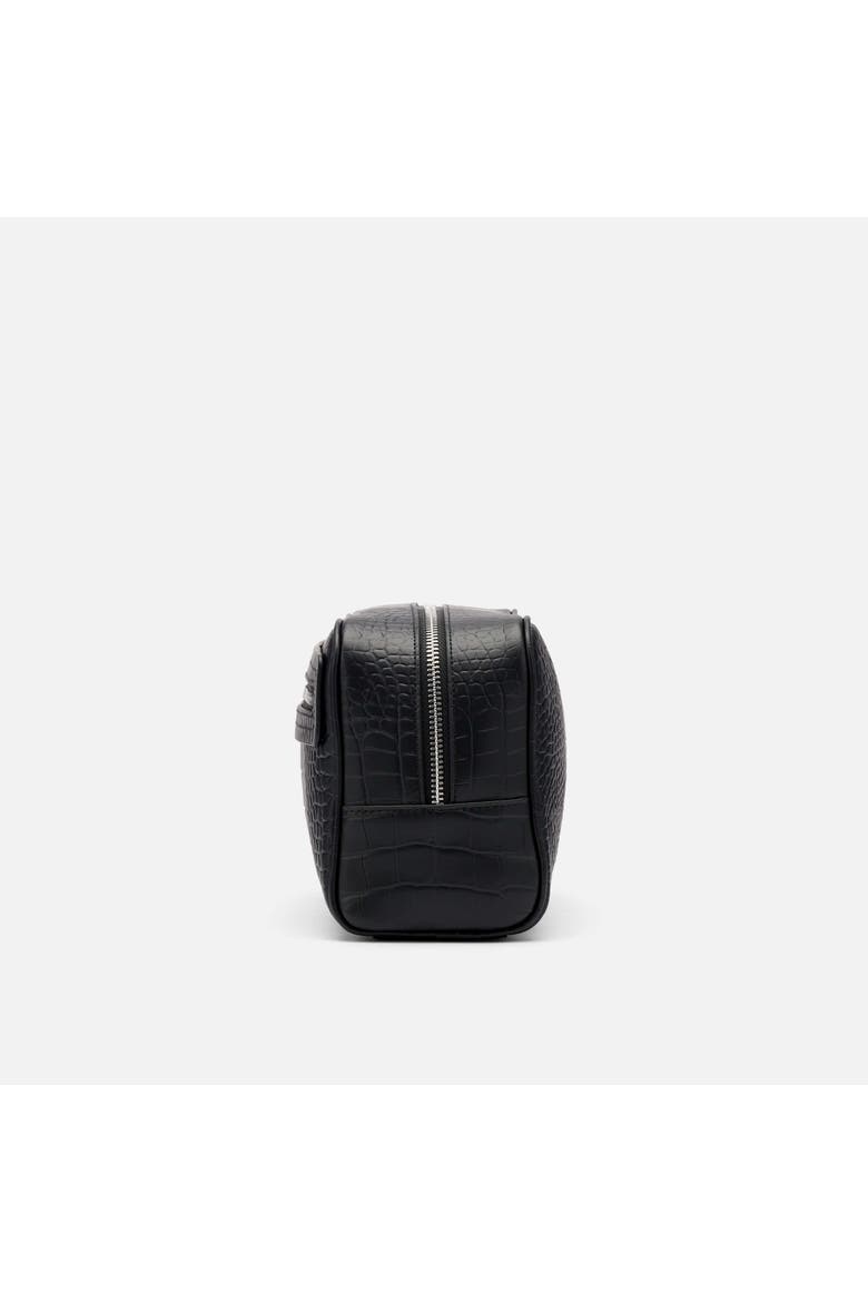 Croc-Embossed Calfskin Leather Dopp Kit, Alternate, color, Black Crocskin