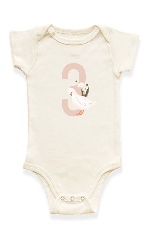 Tenth & Pine Kids'  Goose Monthly Milestones Short Sleeve Organic Baby Bodysuit