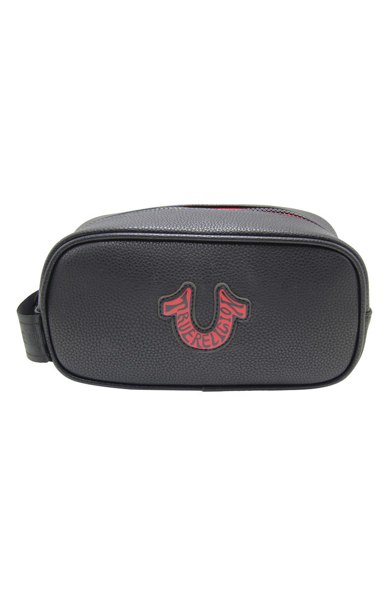 True Religion Viper Pebble Dopp Kit, Main, color, Black