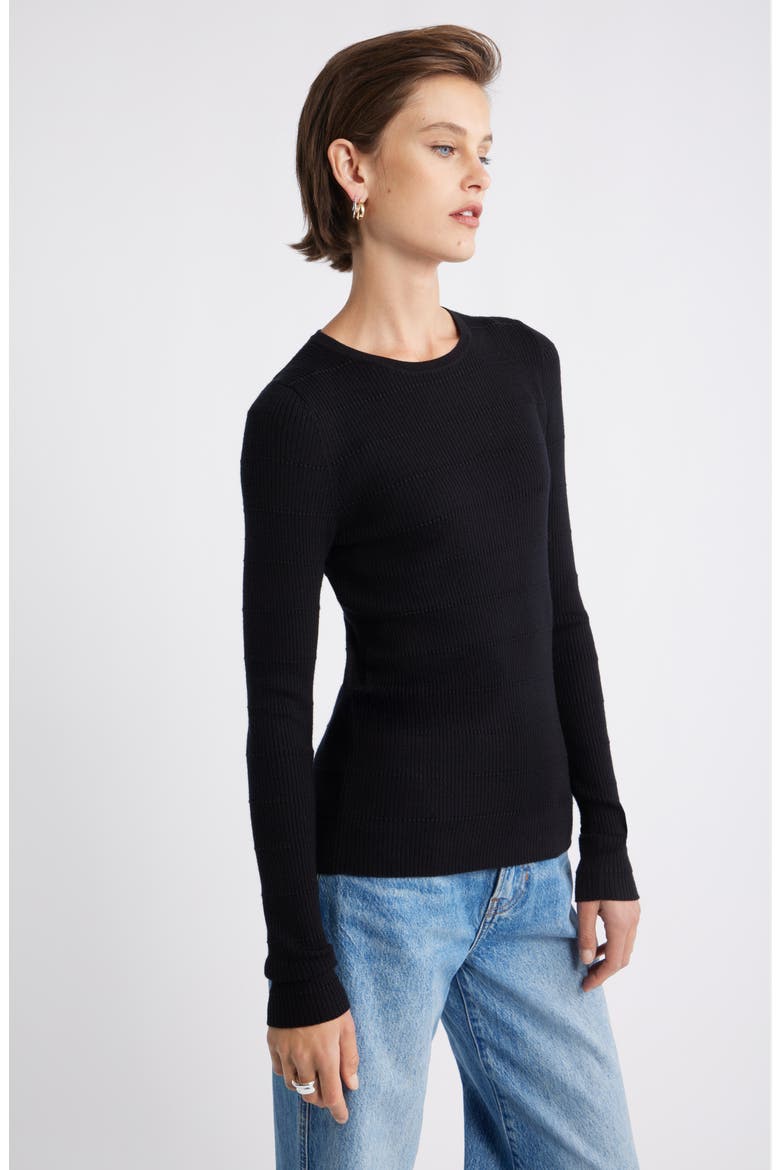 Wool Blend Skinny Sweater, Alternate, color, BLACK