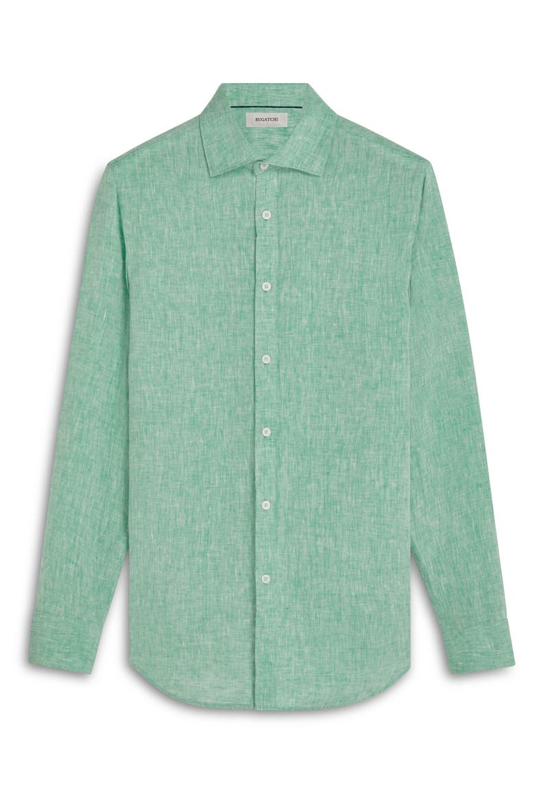 Axel Linen Button-Up Shirt, Alternate, color, JADE