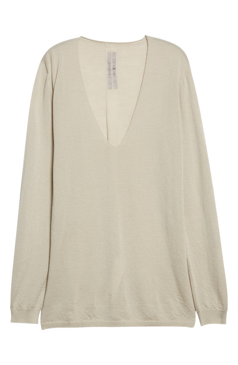 Rick Owens Oversize Deep V-Neck Cashmere Sweater, Alternate, color, 