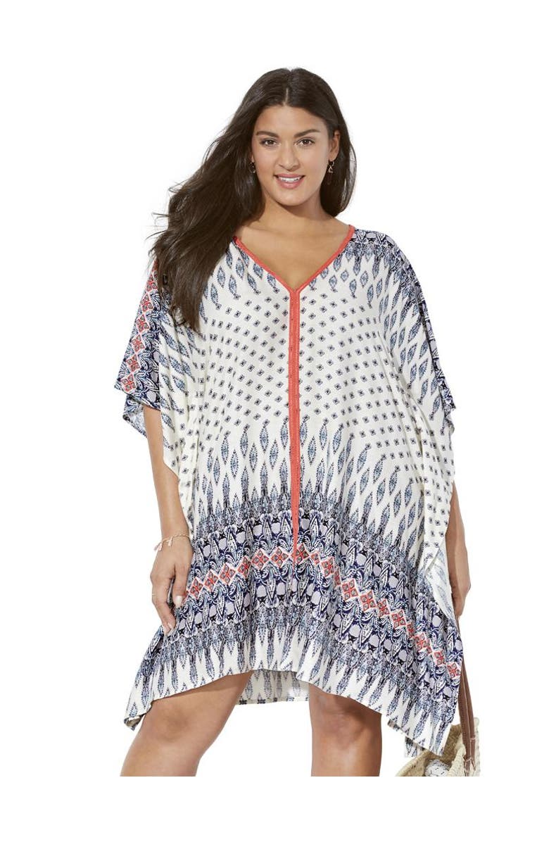Swimsuits for All Kelsea Cover Up Tunic, Main, color, Blue Boho Coral