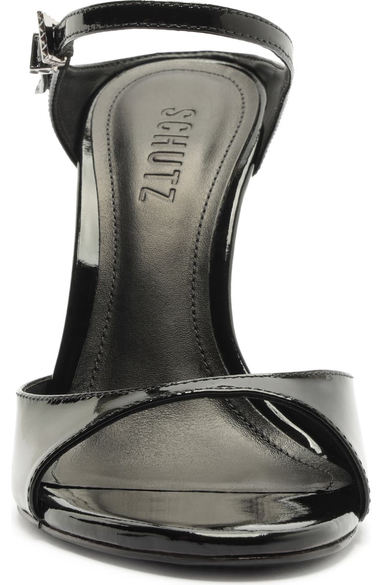 Schutz Lyra Ankle Strap Sandal, Alternate, color, Black