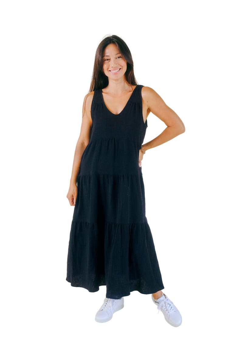 POPLINEN Plus Teresa Tiered Tank Dress, Main, color, 
