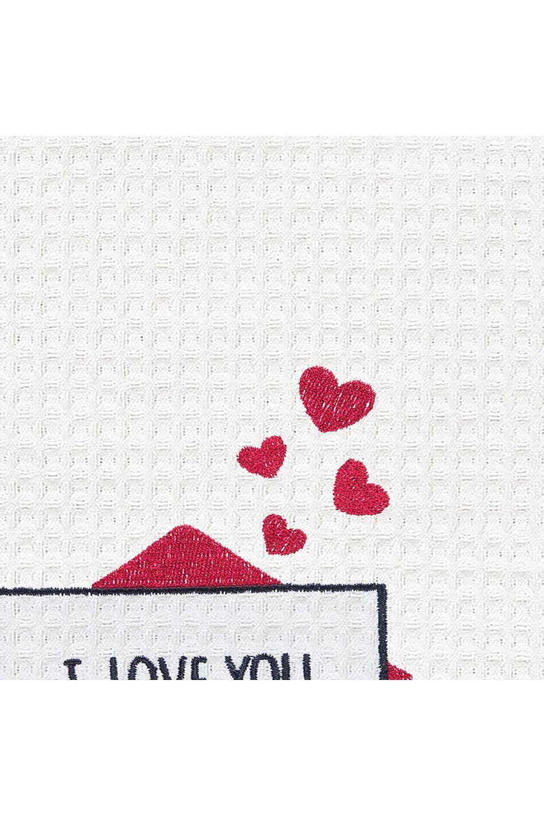 Love Letter St. Valentines 100% Cotton Waffle Weave Handtowel, Alternate, color, Pink