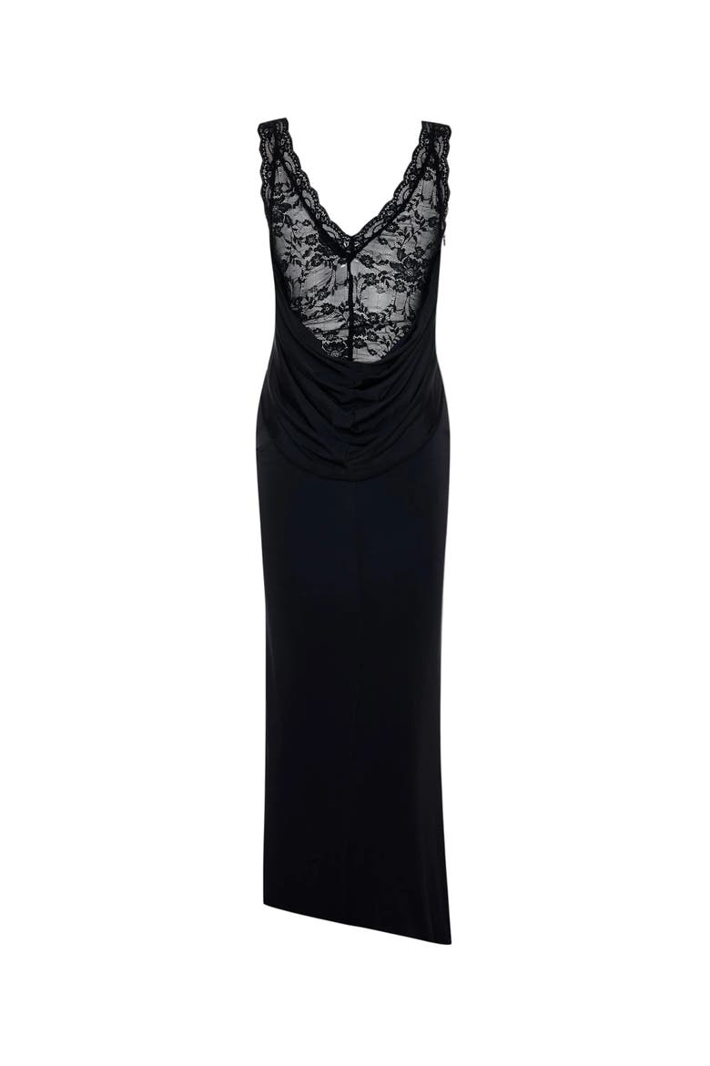 Daydreamers Sleeveless Lace Detail Dress, Alternate, color, BLACK