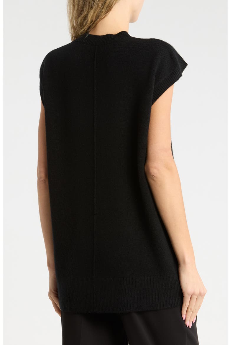 Brushed Wool & Cashmere Sweater Vest, Alternate, color, BLACK