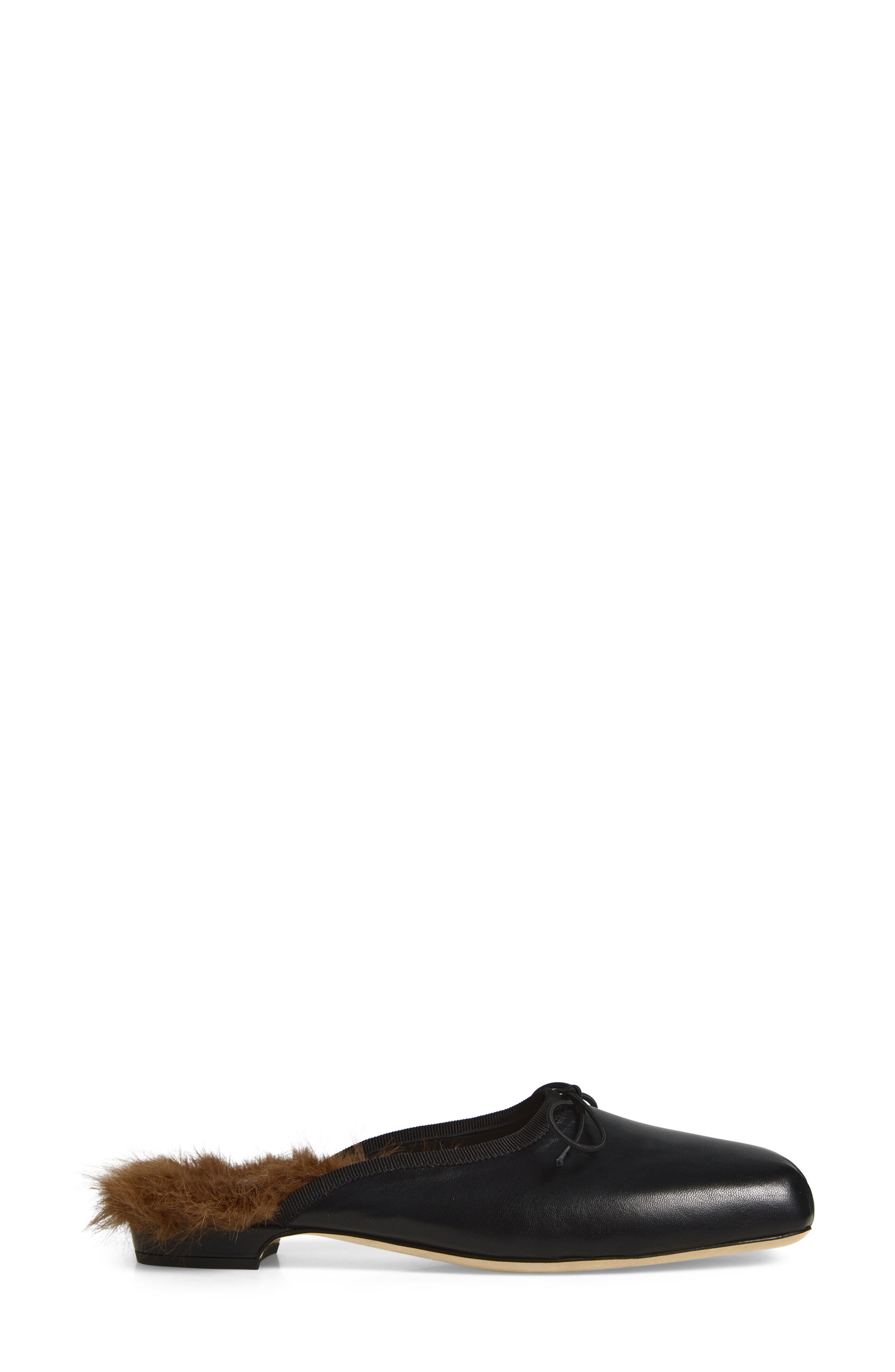 Faux Fur Lined Mule, Alternate, color, BLACK/ BROWN