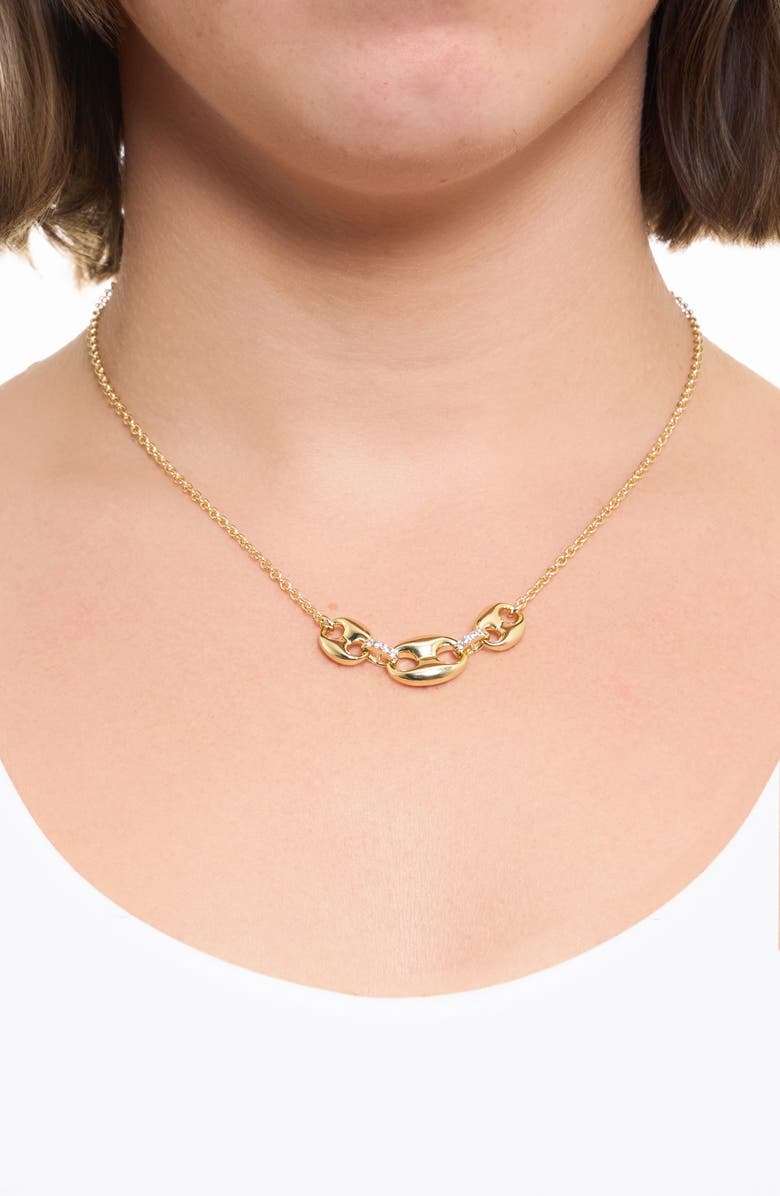 ATHRA LUXE Pavé Bold Mariner Chain Necklace, Alternate, color, Gold