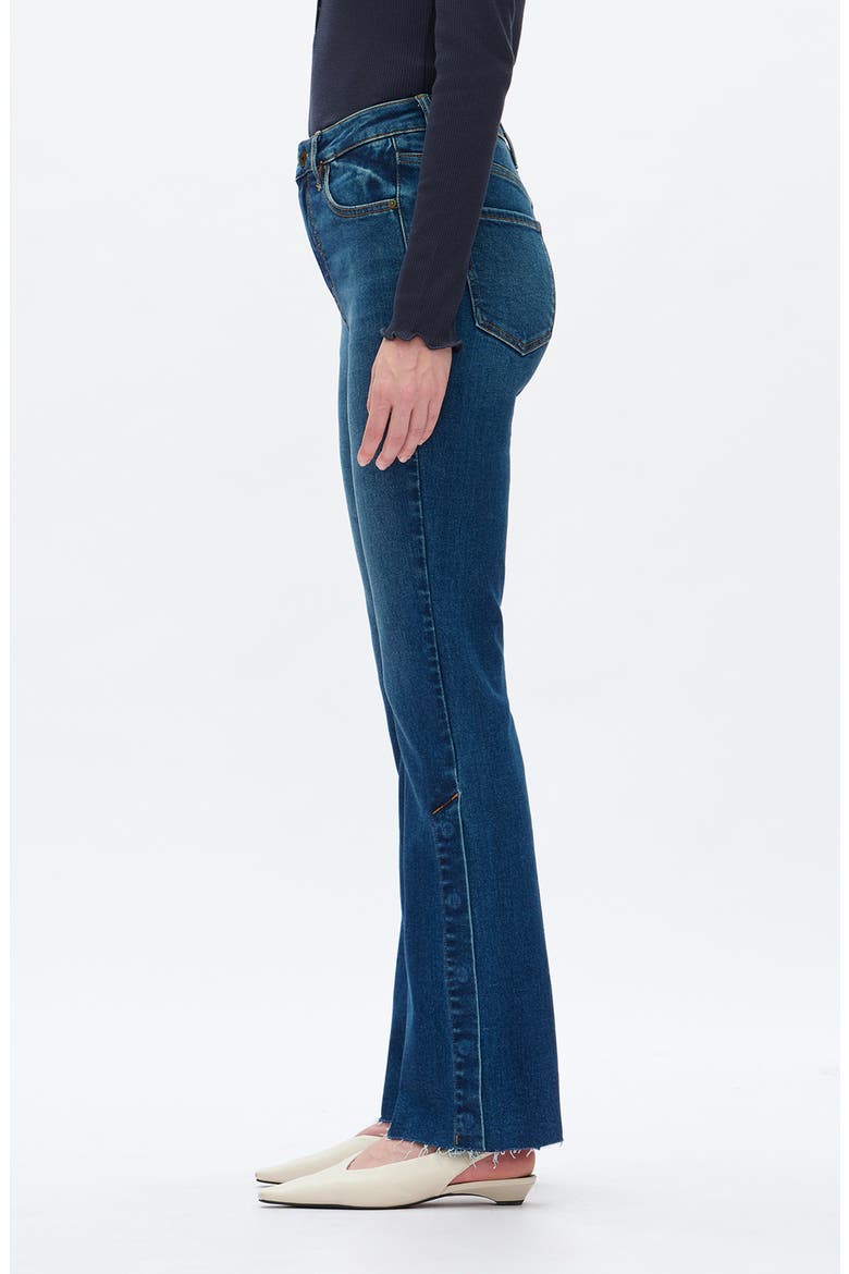 Lunna High Waist Fray Hem Bootcut Jeans, Alternate, color, DEEP SEA