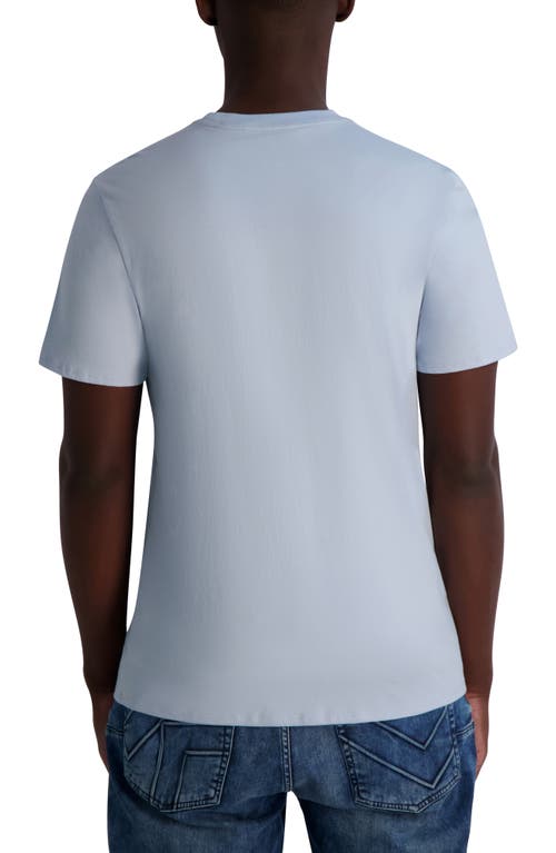 Karl Lagerfeld Paris Rubberized Karl Cotton Graphic T-shirt In Light Blue