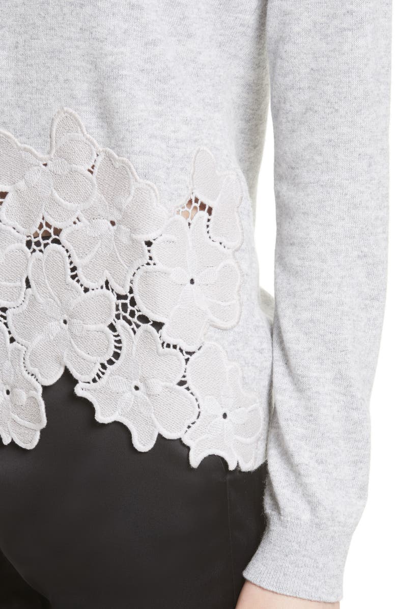 Ted Baker London Jaya Lace Hem Sweater, Alternate, color,