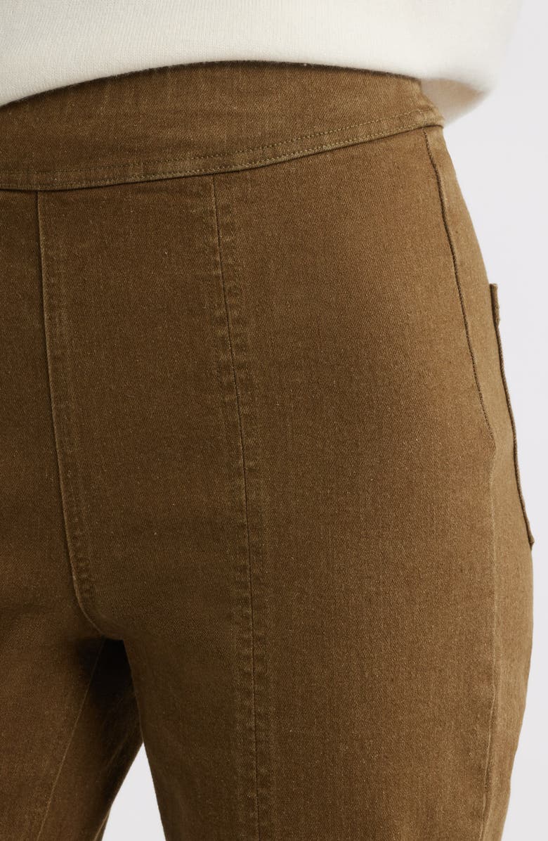 Hue High Waist Straight Leg Denim Leggings, Alternate, color, Olive Night