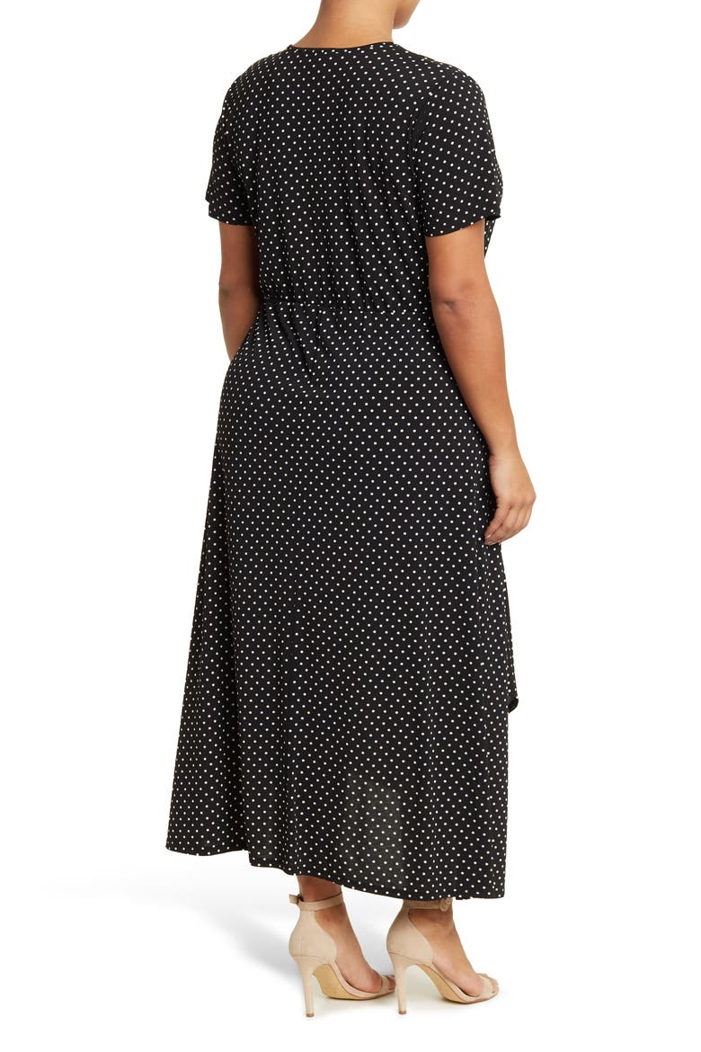 Colette Printed Maxi Dress, Alternate, color, BLACK/ WHITE MICRO DOT