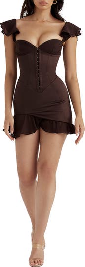 HOUSE OF CB Dionne Ruffle Corset Minidress | Nordstrom