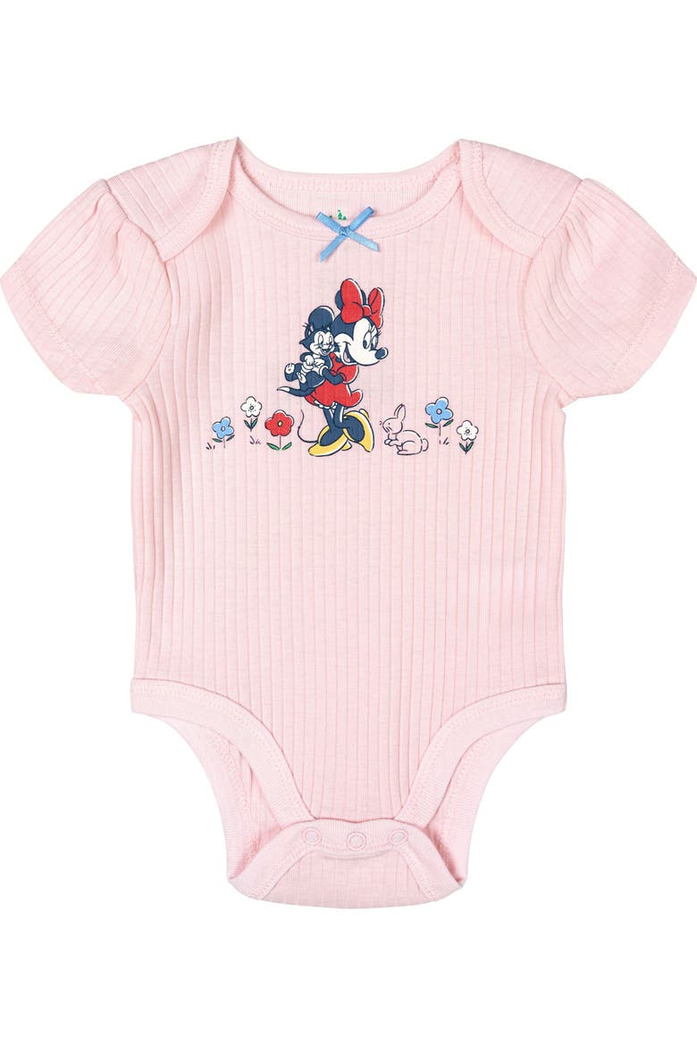 Minnie Mouse Girls' 5-Pack Short Sleeve Bodysuits, Alternate, color, Minnie Red Pink Yellow