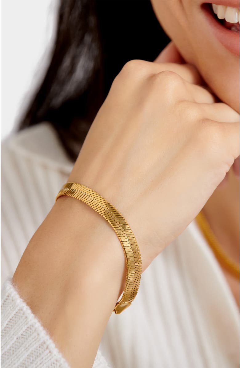 Katie Loxton Ciana Large Snake Chain Bracelet, Alternate, color, Gold Coated