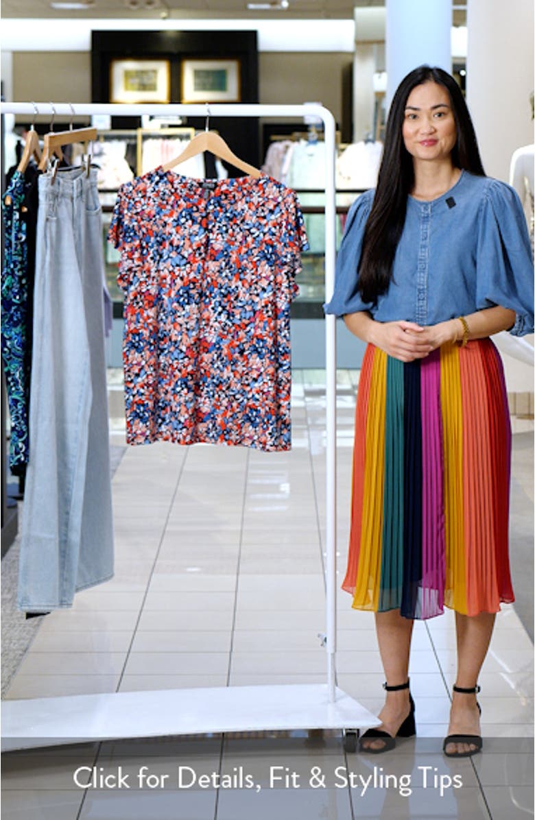 Floral Flutter Sleeve Top, sales video thumbnail