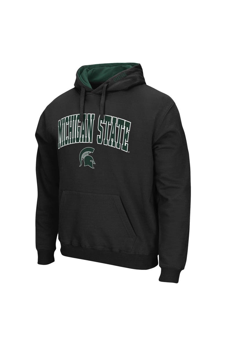 COLOSSEUM Men's Colosseum Black Michigan State Spartans Arch & Logo 3.0 Pullover Hoodie, Alternate, color, Black