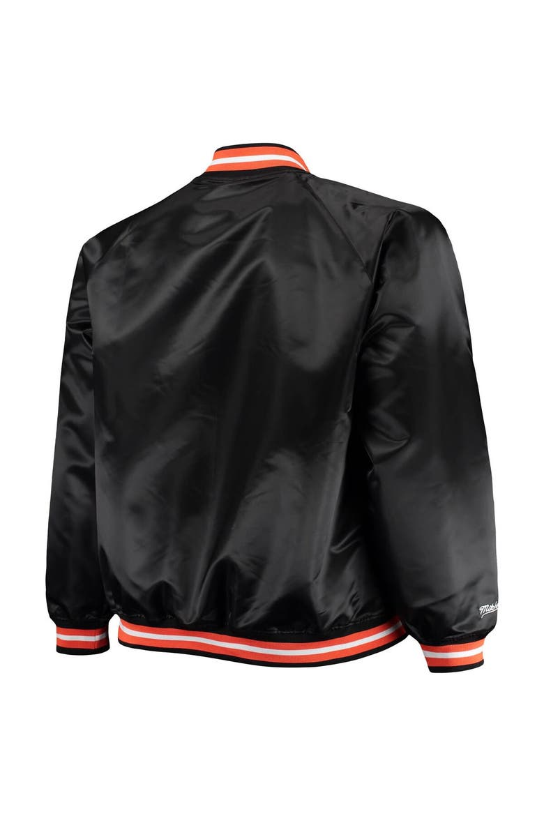 Men's Mitchell & Ness Black Phoenix Suns Big & Tall Hardwood Classics Raglan Satin Full-Snap Jacket, Alternate, color, Black