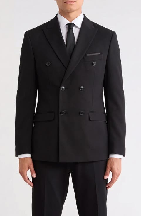 Solid Double Breasted Blazer