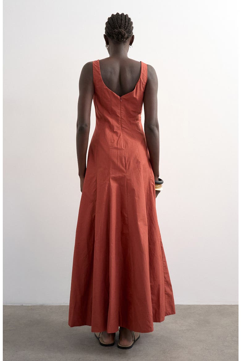 Drop Hem Cotton Maxi Sundress, Alternate, color, RUST