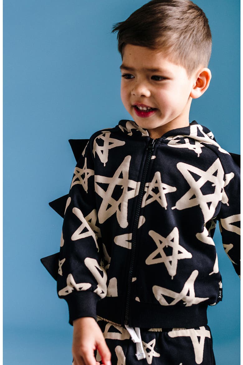 Kids' Graffiti Star Zip Hoodie, Alternate, color, GRAFFITI