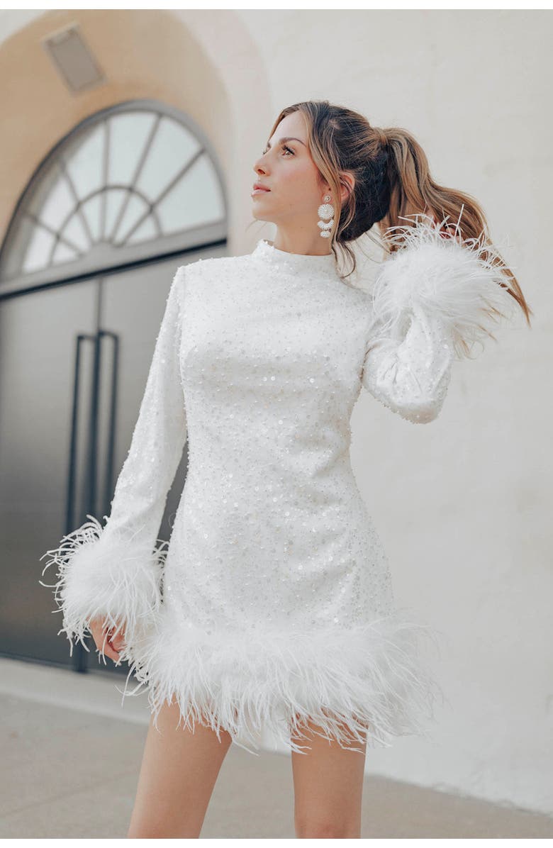 Untamed Petals Chrishell Mini Dress, Main, color, Ivory