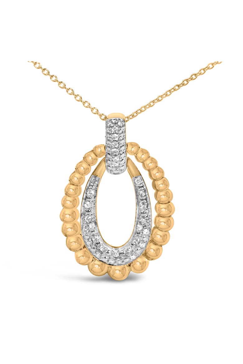 Gold Vermeil 1/10 Cttw Diamond Bold Bead Pendant Necklace, Alternate, color, Silver