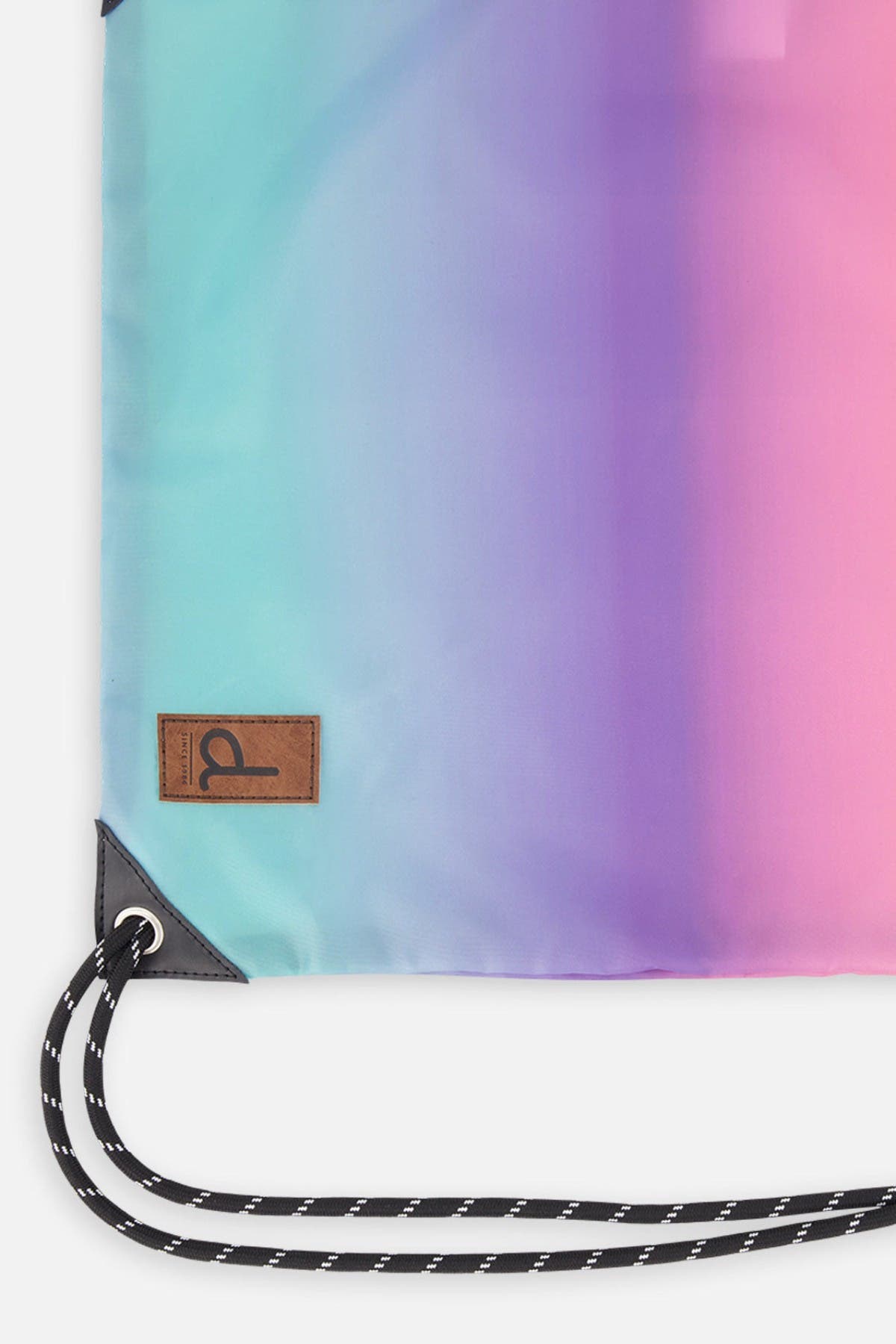 Deux par Deux Gradient Durable Functional Lightweight Drawstring Bag, Alternate, color, Blue And Mauve Gradient