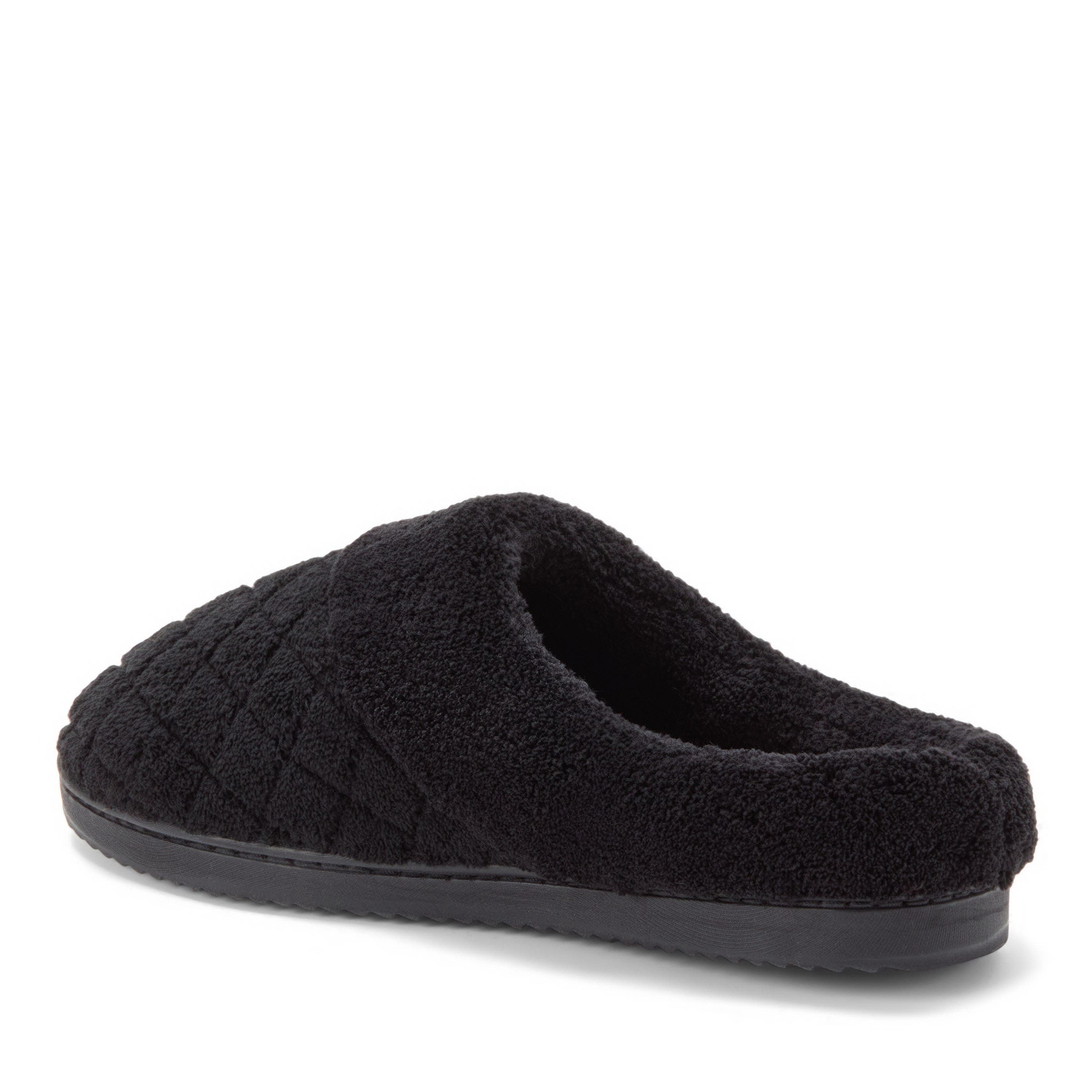 DEARFOAMS Libby Quilted Terry Clog Slipper, Alternate, color, Black