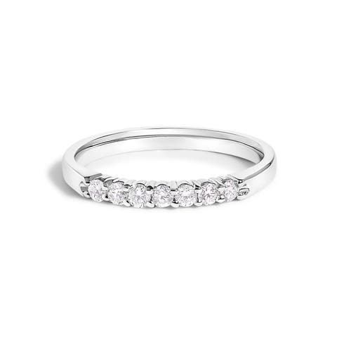14K Gold 1/4 Ctw Diamond 7 Stone Band Ring