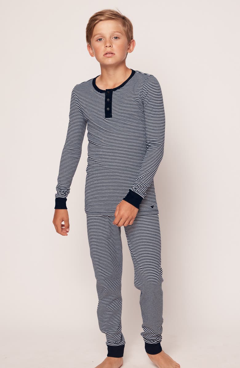 Petite Plume Kids' Stripe Fitted Two-Piece Pima Cotton Pajamas, Alternate, color, 