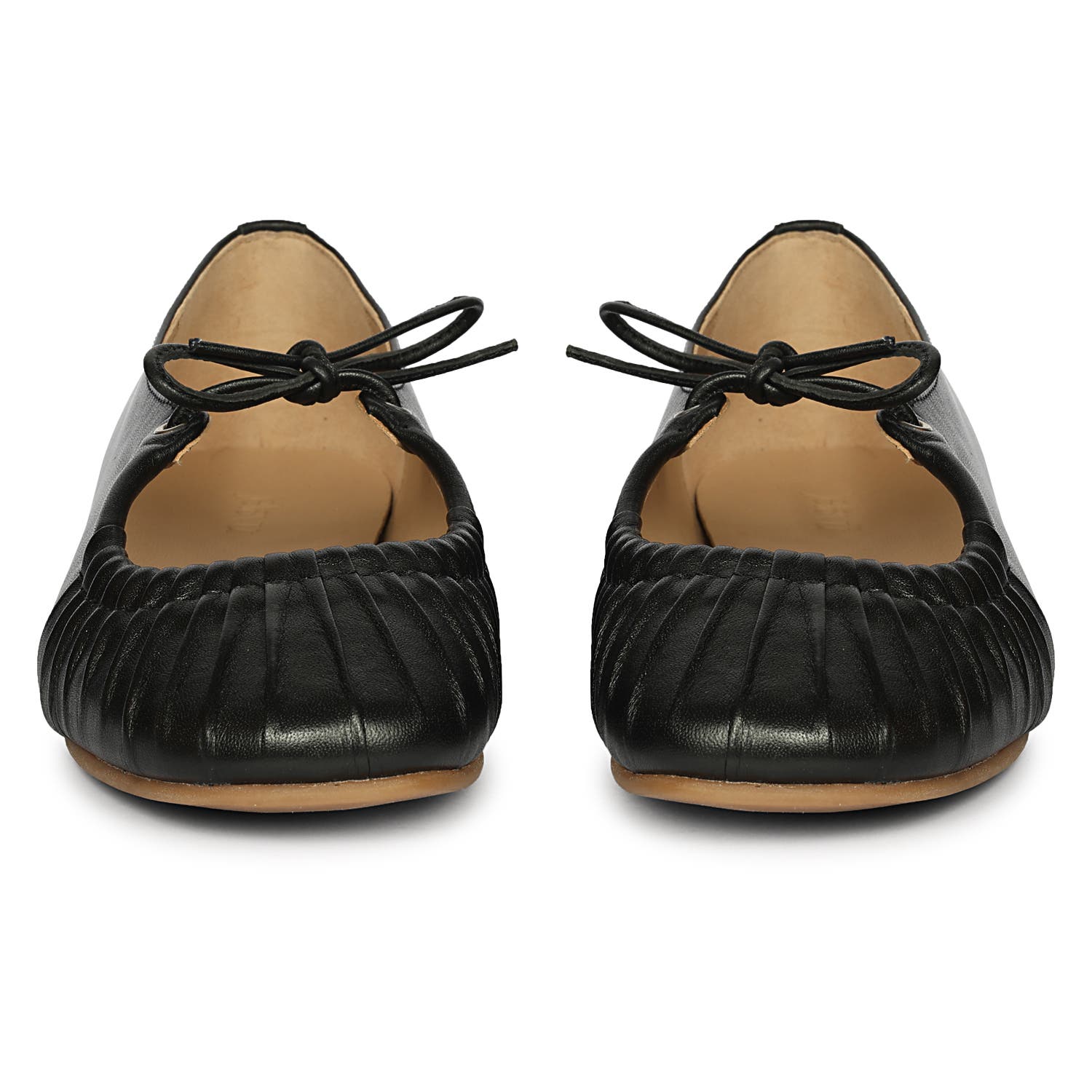 Jelavu Ellie Tied Bow Ruched Ballerina, Alternate, color, Black