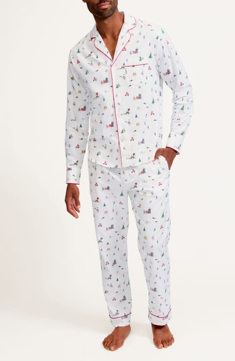 Holiday Town Brushed Cotton Twill Pajamas