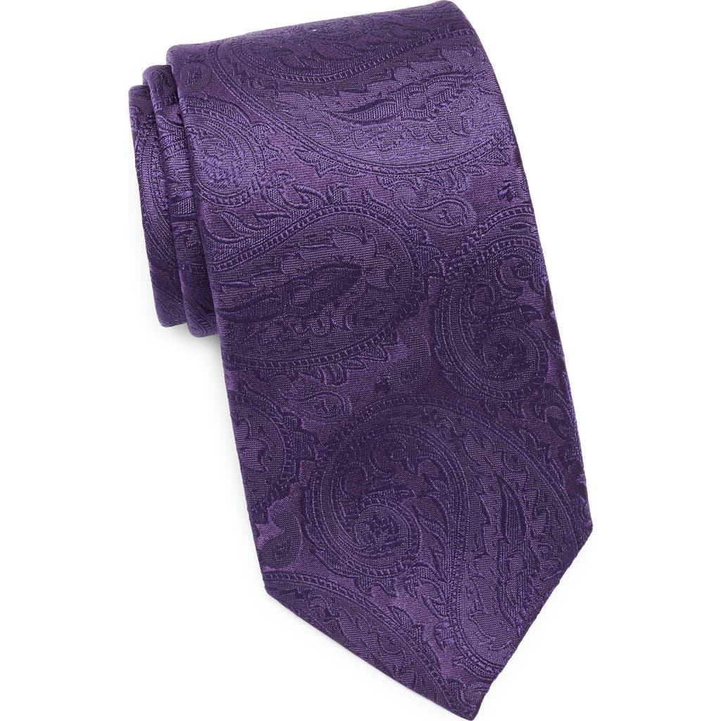 Duchamp Paisley Jacquard Silk Tie In Purple