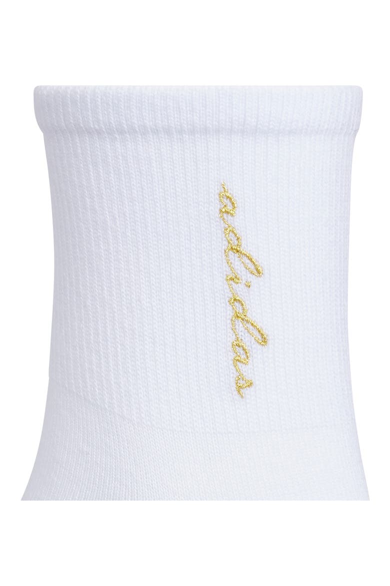 Luxe 3-Pack High Quarter Socks, Alternate, color, WHITE/ GOLD/ SILVER