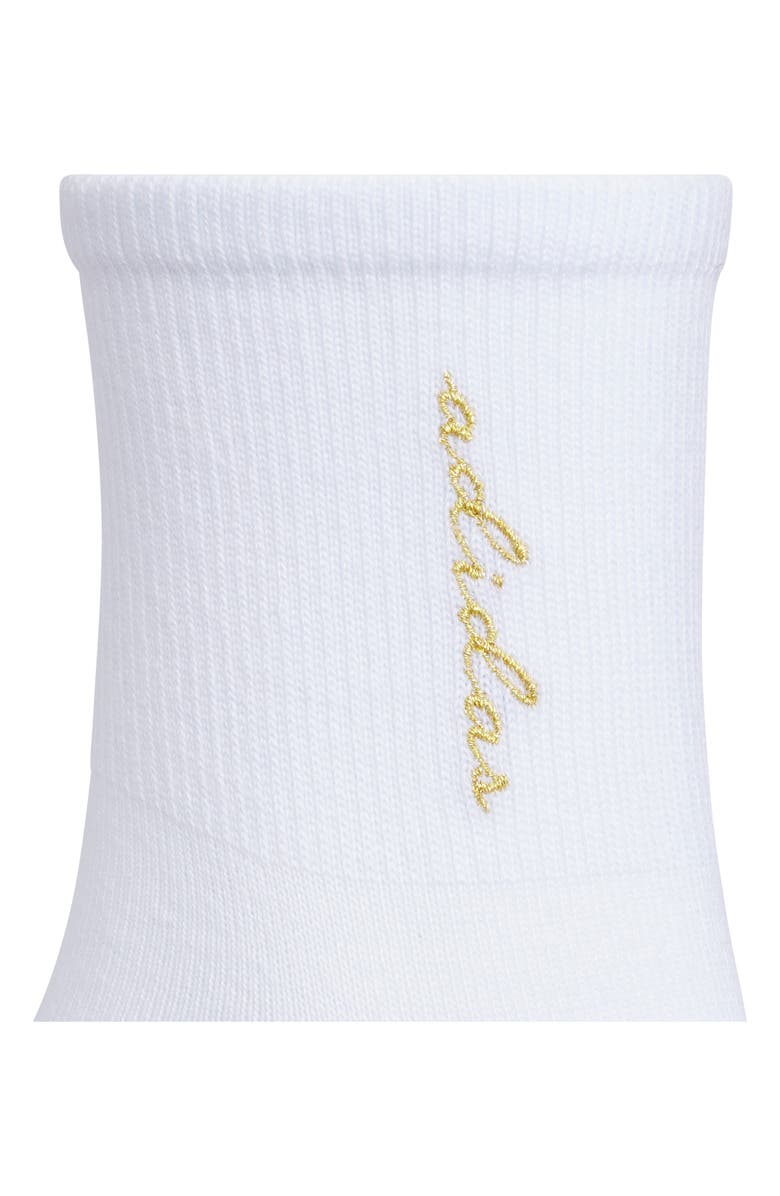 adidas Luxe 3-Pack High Quarter Socks, Alternate, color, White/ Gold/ Silver