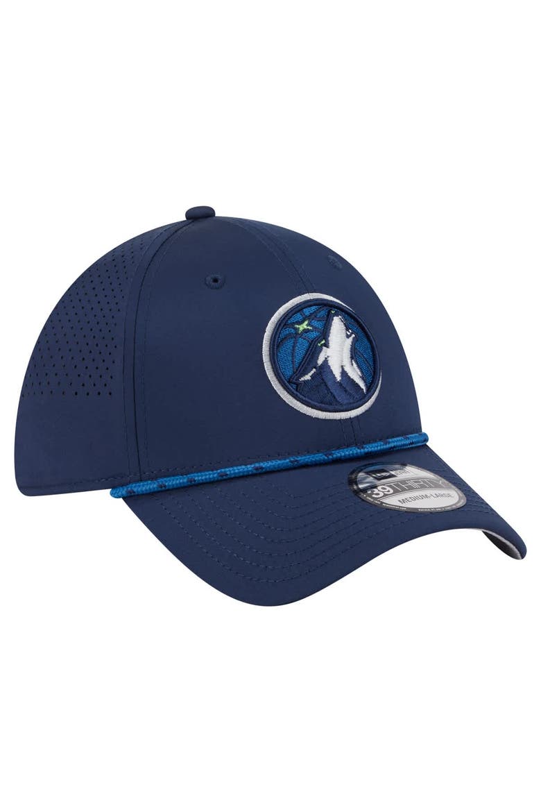 Men's New Era Navy Minnesota Timberwolves Featherweight Poly Rope Flex 39Thirty Hat, Alternate, color, Navy