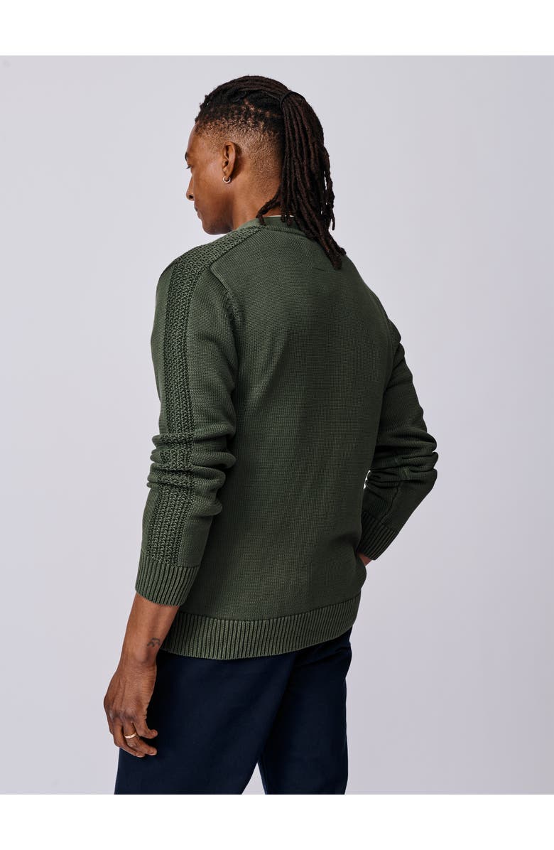 Aubin Lister Stitch Detail Cardigan, Alternate, color, Khaki