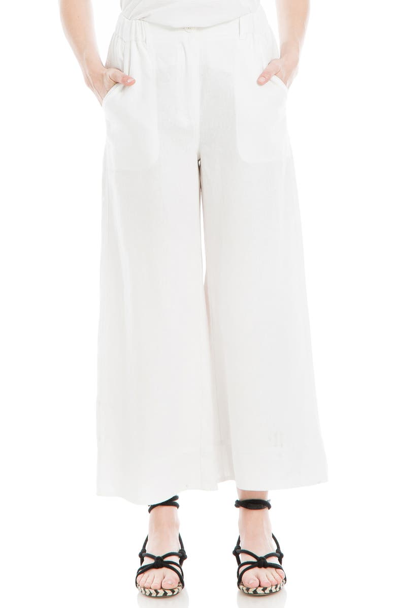 MAX STUDIO Wide Leg Linen Blend Crop Pants, Main, color,